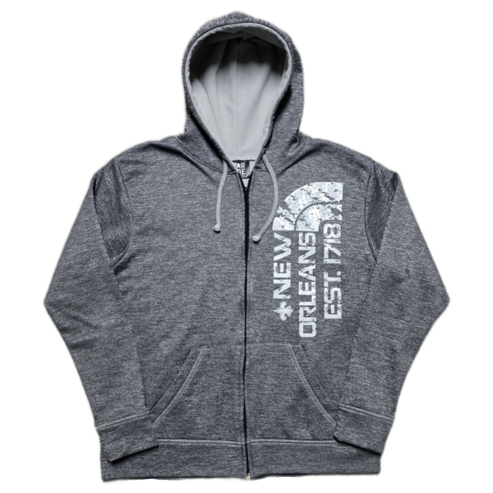 New Orleans‎ Saints Full Zip Jacket Light Thermabase Gray Mens Small